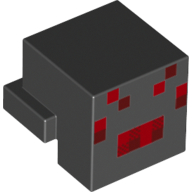 Minifig Head Special, Cube with Rear Ledge, Pixelated Red Face Print (Spider)