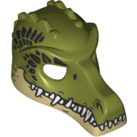 Mask Crocodile with Teeth, Tan Lower Jaw and Dark Green Scales Print (Chima)