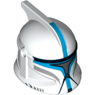 Helmet Clone Trooper Phase 1, with Side Holes, Lieutenant, Dark Azure Markings and Silver Visor Print