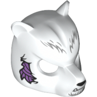 Mask Bear with Black Nose, Fang, Gray Fur and Purple Sinew Patch Print