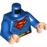 Torso Bodysuit, Belt, Red and Yellow Superman 'S' Logo Print (Supergirl), Blue Arms, Light Nougat Hands