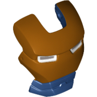 Headwear Accessory Visor Top Hinge with Gold Face Shield and White Eyes, without Outline Print (Iron Legion)