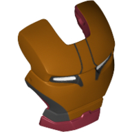 Headwear Accessory Visor Top Hinge with Gold Face Shield, Silver Sides, Black Lines on Forehead and White Eyes Print (Iron Man)