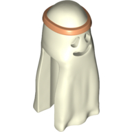 Costume Ghost Shroud with Smile and Headband Medium Nougat Print