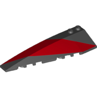 Wedge Curved 10 x 3 Left with Red Stripe Print