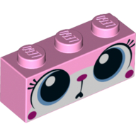 Brick 1 x 3 with Unikitty, Wide Eyes Puzzled Print