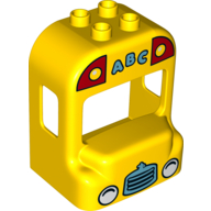Duplo Bus Front with Headlights, Grille and 'ABC' Print