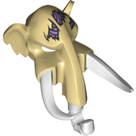 Mask Mammoth with White Tusks and Purple Sinew Patches on Forehead Print