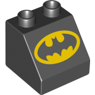 Duplo Brick 2 x 2 Slope 45° with Batman Logo Print