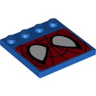 Plates Special 4 x 4 with Studs on One Edge and Spiderman Face Print