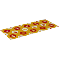 Duplo Cloth Blanket 5 x 12 with Orange and Red Picnic Print
