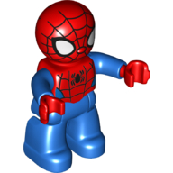 Duplo Figure Spider-Man, Small Eyes, Blue and Red Print