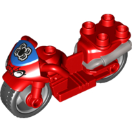 Duplo Motorcycle with Rubber Wheels, Spider Web, Headlights and Spider-Man Logo Print