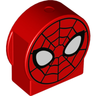 Duplo Brick 1 x 3 x 2 Round Top, Cut Away Sides with Spider-Man Face Print