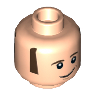 Minifig Head Howard Wolowitz, Dual Sided, Brown Sideburns, Lopsided Smile, Open Smile [Hollow Stud]