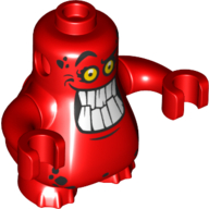Body Nexo Knights Scurrier with Red Arms and with Orange Eyes and Open Smile with 10 Teeth Print