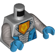 Torso Armor with Orange Emblem with Yellow Crowned Lion and Dark Azure Panels print, Flat Silver Arms, Dark Azure Hands