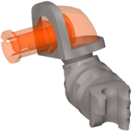 Image of part Arm Left with Trans-Neon Orange Shoulder and Pin (Nexo Knights Axl)