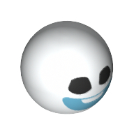 Technic Ball Joint with Black Eyes and Blue Smile print (Snowgie Head)