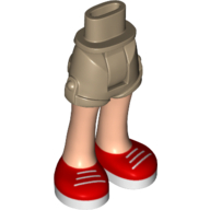 Minidoll Hips and Shorts with Red Shoes and White Laces and Soles Print