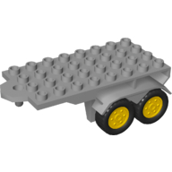 Duplo Trailer Flatbed 4 x 8 with Hook and 4 Yellow Wheels