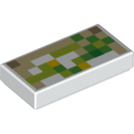 Tile 1 x 2 with Groove and Minecraft Golem Skin Print
