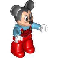 Duplo Figure Mickey Mouse with Red Overalls