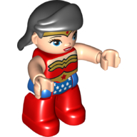 Duplo Figure with Hair Swept Right Black, Wonder Woman