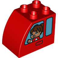 Duplo Brick 2 x 3 x 2 with Curved Top with 2 Windows and Girl/Boy Print