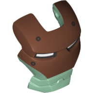 Headwear Accessory Visor Top Hinge with Copper Face Shield, White Eyes and 4 Rivets Print (Scuba Iron Man)