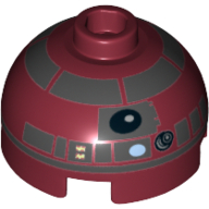 Brick Round 2 x 2 Dome Top with Silver Band Print (R4-P17 / Astromech Droid)