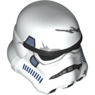 Helmet Stormtrooper, 2 Chin Holes and Sand Blue Details with Dark Blue Outlines and Battle Damage Scratches print (Imperial Jetpack Trooper)