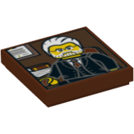 Tile 2 x 2 with Portrait of Male Minifig with Gray Hair and Beard, Black Suit print