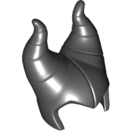 Head Top with Widow's Peak and 2 Large Curved Segmented Horns (Maleficent) [Helmet]