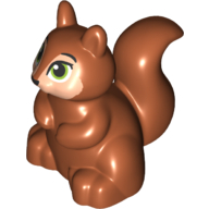 Duplo Animal Squirrel, Light Nougat Face and Black and Lime Eyes Print