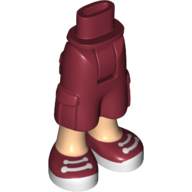 Minidoll Hips and Cargo Pants with Large Pockets and Light Nougat Legs and Dark Red Sneakers Print