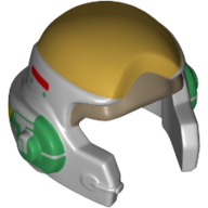 Helmet Rebel with Check Protectors with Green Ear Pieces Print