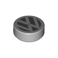 Tile Round 1 x 1 with VW Logo print