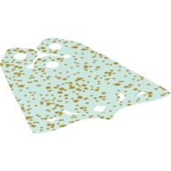 Neckwear Cape, Pointed Center at Bottom, 3 Top Holes, Swirl and Diamond Shape Holes, with Gold Dots Print