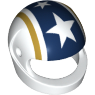 Helmet, Standard with Gold and Dark Blue Stripes with Large Stars Print