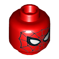 Minifig Head Spider-Man, Small White Eyes, Black Web Print [Hollow Stud]
