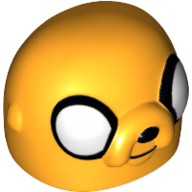 Minifig Head Special, Dog Face with Large Black Outlined Eyes (Jake the Dog)
