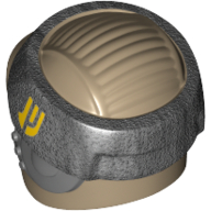 Helmet Rebel Commando with Flat Silver Band and Yellow Insignia Print