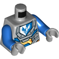 Torso Armor, Blue and White Falcon Emblem Print (Clay), Blue Arms, Light Bluish Gray Hands