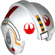 Helmet Rebel Pilot, Center Ridge with Red Rebel Logo and Black and Yellow Stripes Print (Y-Wing Pilot)