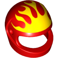 Helmet, Standard with Yellow Flames Print