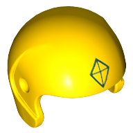 Helmet, Sports with Kite Diamond Shape Logo Print