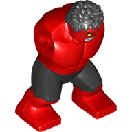 Body Giant, Hulk (Red) with Messy Hair and Black Pants Print