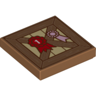 Tile 2 x 2 with groove Crate with ribbons print