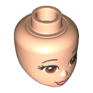 Minidoll Head with Light Brown Eyes, and Open Mouth Print (Snow White)